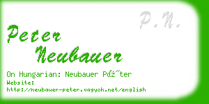 peter neubauer business card